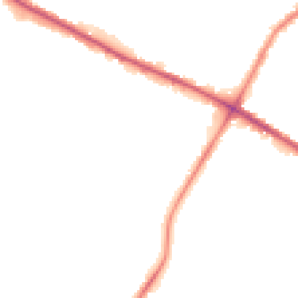 Night-time road noise heatmap for M38 0BU