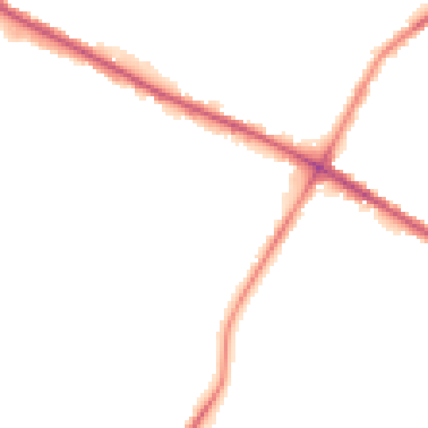 Night-time road noise heatmap for M38 0BX
