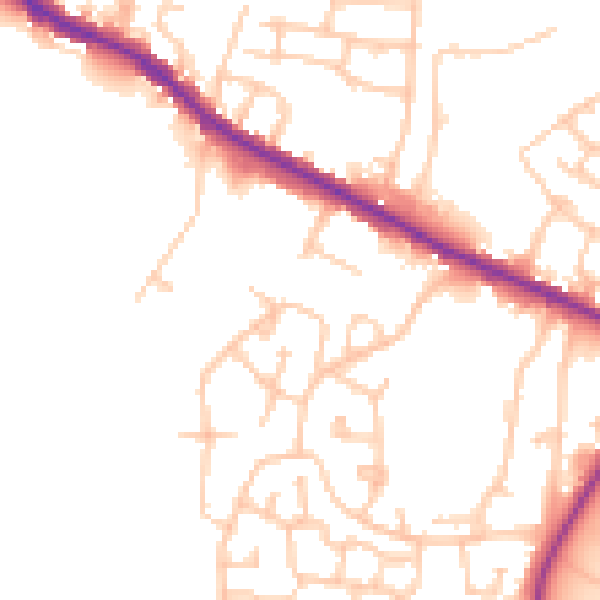 Daytime road noise heatmap for M38 0DR