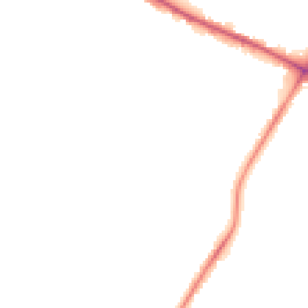 Night-time road noise heatmap for M38 0DY