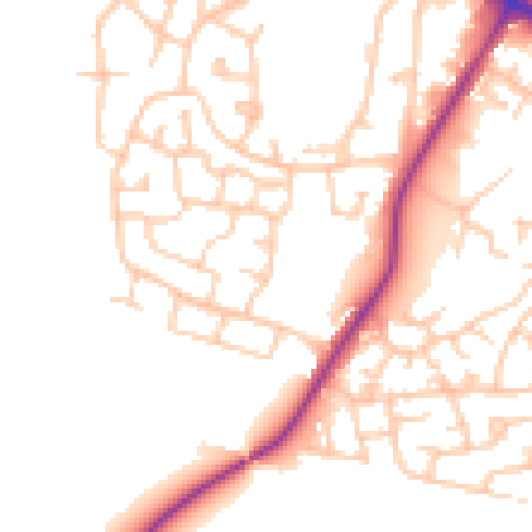 Daytime road noise heatmap for M38 0ET
