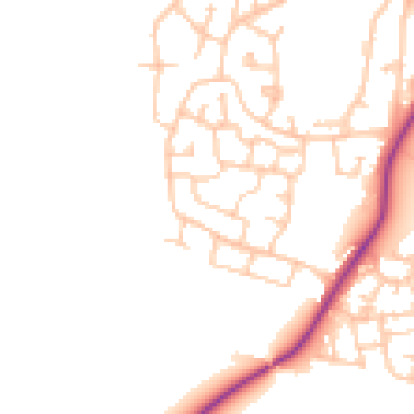 Daytime road noise heatmap for M38 0FG