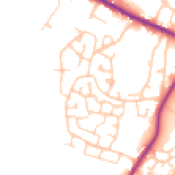 Daytime road noise heatmap for M38 0NL