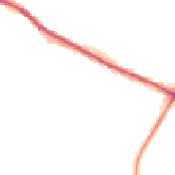 Night-time road noise heatmap for M38 0PA