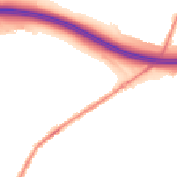 Night-time road noise heatmap for M38 9AE