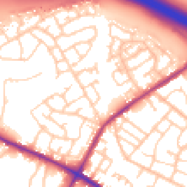 Daytime road noise heatmap for M38 9AT