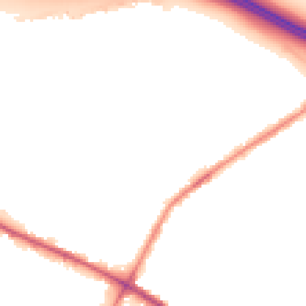 Night-time road noise heatmap for M38 9AT