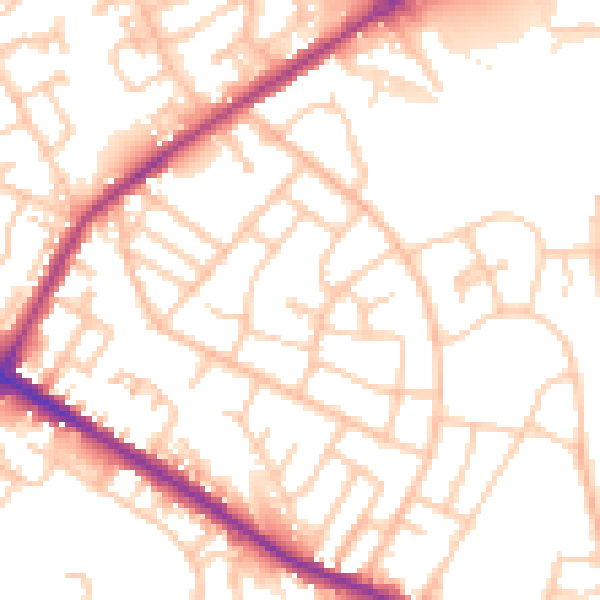 Daytime road noise heatmap for M38 9GT