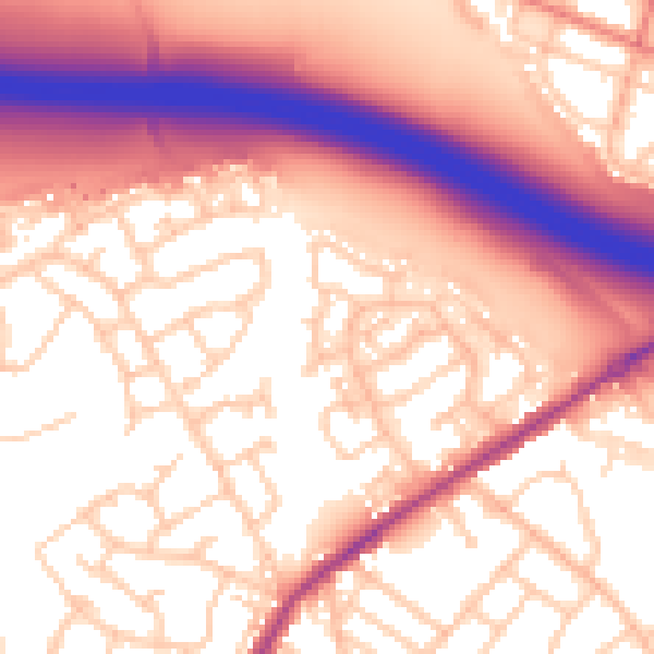 Daytime road noise heatmap for M38 9HE