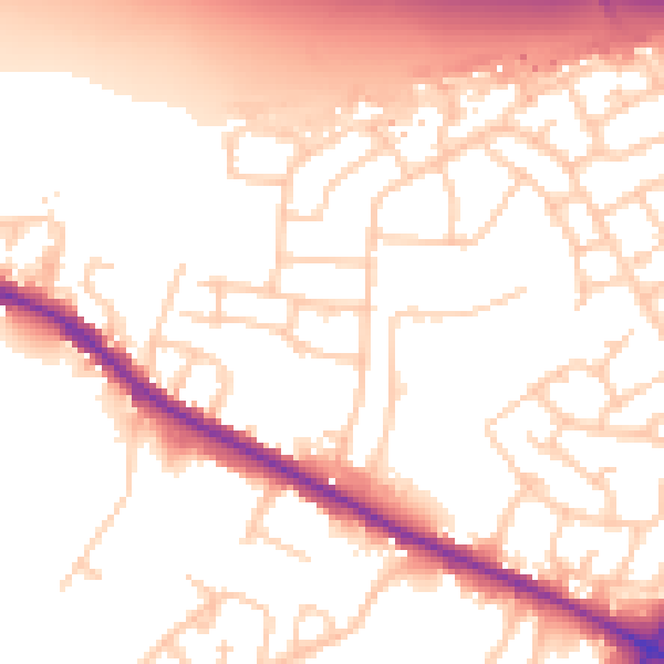 Daytime road noise heatmap for M38 9SQ