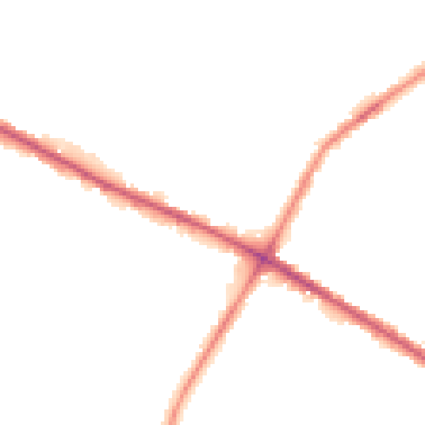 Night-time road noise heatmap for M38 9UN