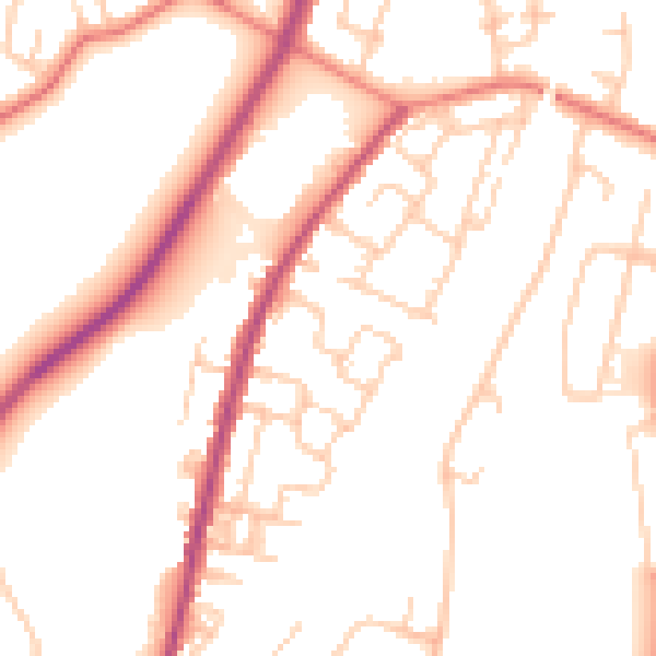 Daytime road noise heatmap for M40 0AD