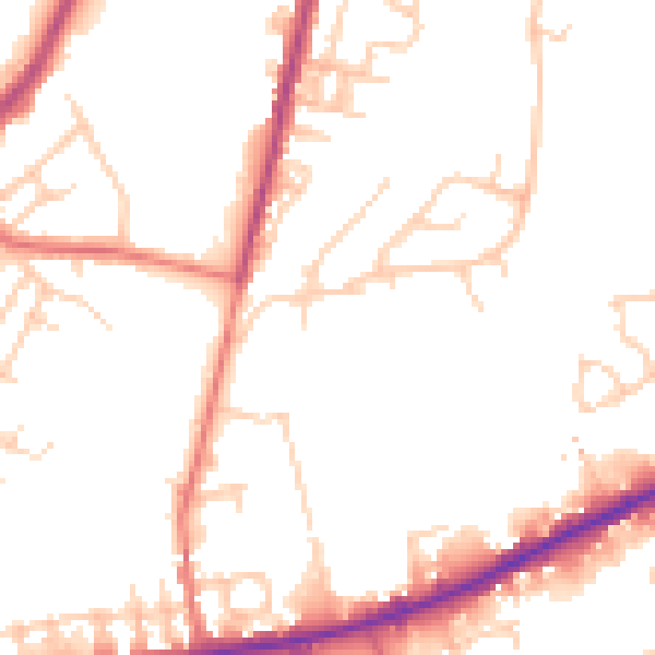 Daytime road noise heatmap for M40 0AH