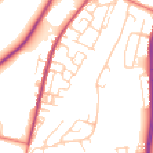 Daytime road noise heatmap for M40 0AN