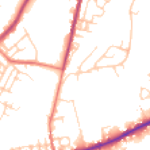Daytime road noise heatmap for M40 0AP