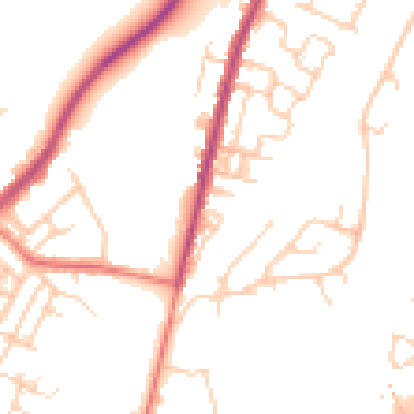 Daytime road noise heatmap for M40 0AQ