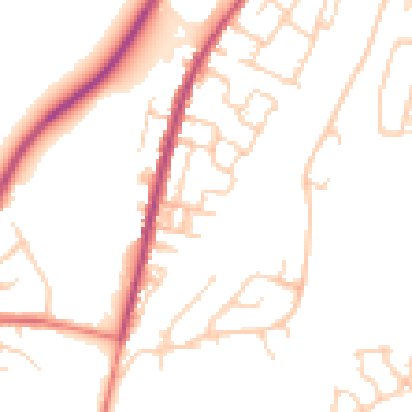 Daytime road noise heatmap for M40 0AR
