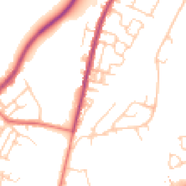 Daytime road noise heatmap for M40 0AS