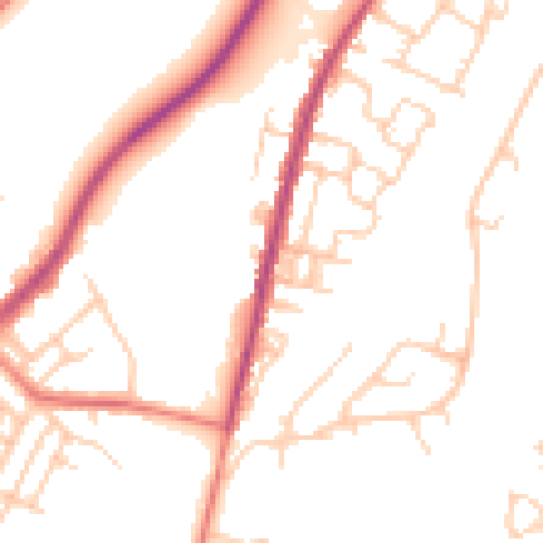 Daytime road noise heatmap for M40 0AT