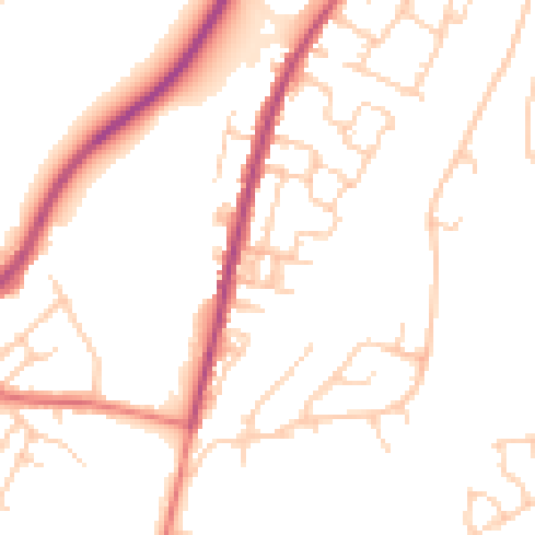 Daytime road noise heatmap for M40 0AU