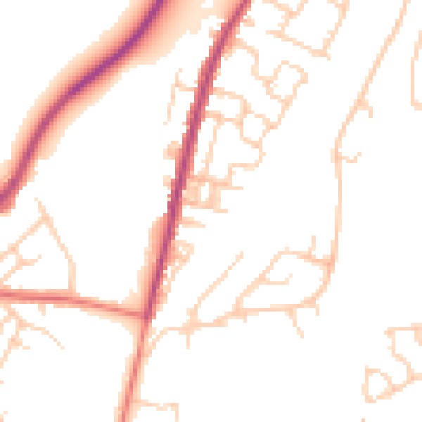 Daytime road noise heatmap for M40 0AX