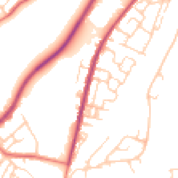 Daytime road noise heatmap for M40 0AY