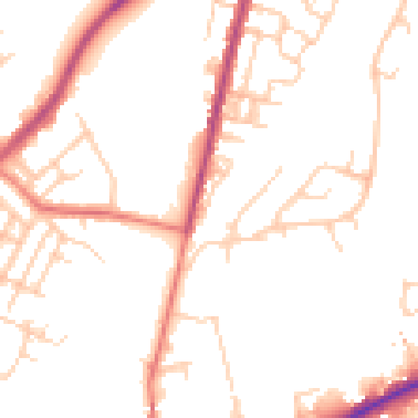 Daytime road noise heatmap for M40 0AZ