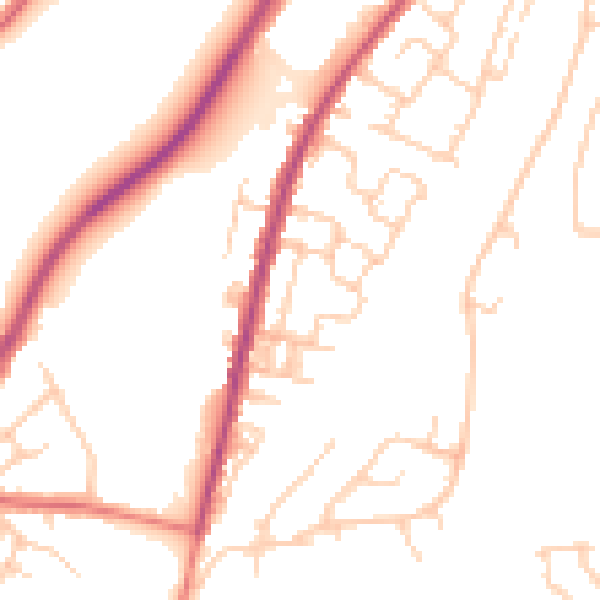 Daytime road noise heatmap for M40 0BA