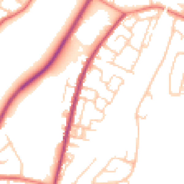 Daytime road noise heatmap for M40 0BB
