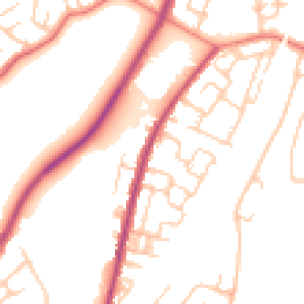 Daytime road noise heatmap for M40 0BD