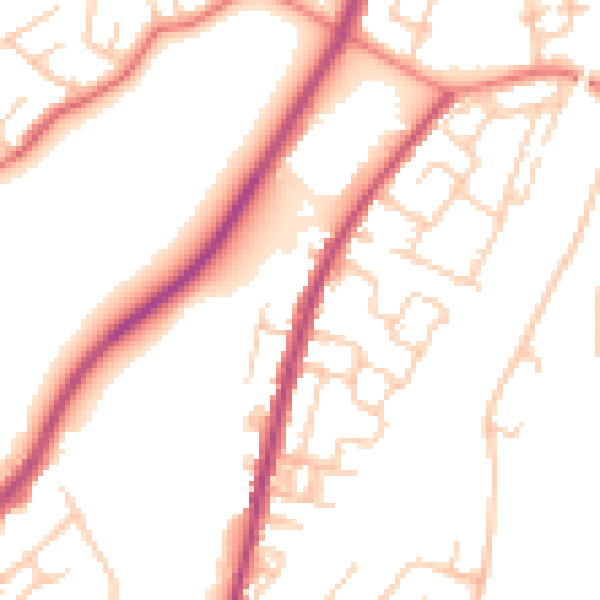 Daytime road noise heatmap for M40 0BF
