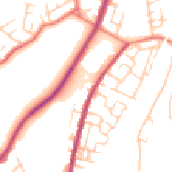 Daytime road noise heatmap for M40 0BH