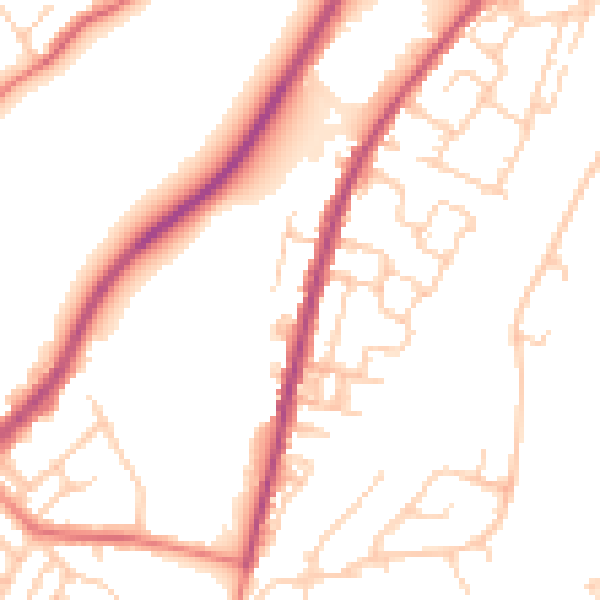 Daytime road noise heatmap for M40 0BJ