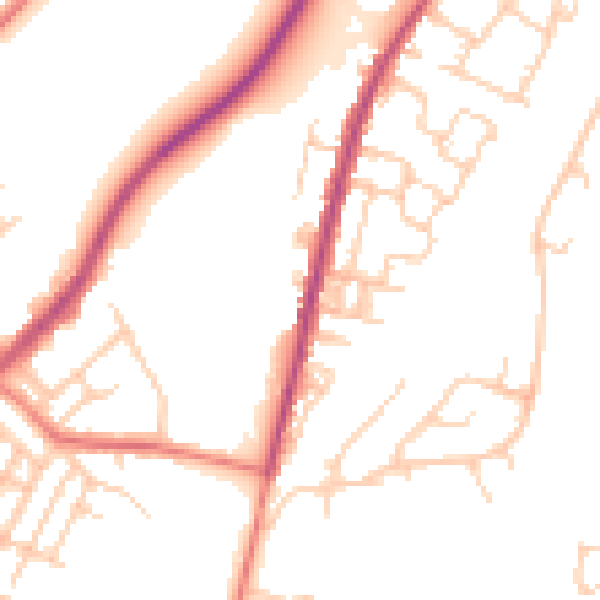 Daytime road noise heatmap for M40 0BN