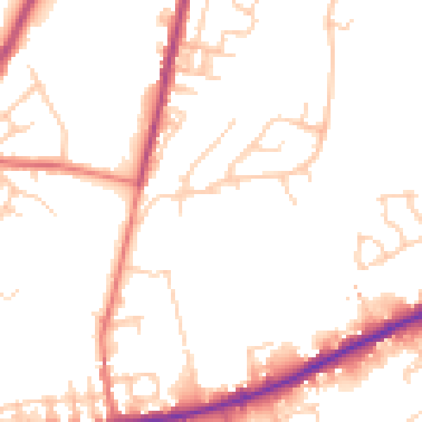 Daytime road noise heatmap for M40 0BW