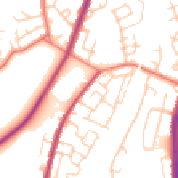 Daytime road noise heatmap for M40 0DB