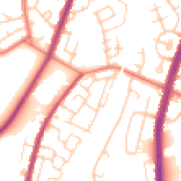 Daytime road noise heatmap for M40 0DJ
