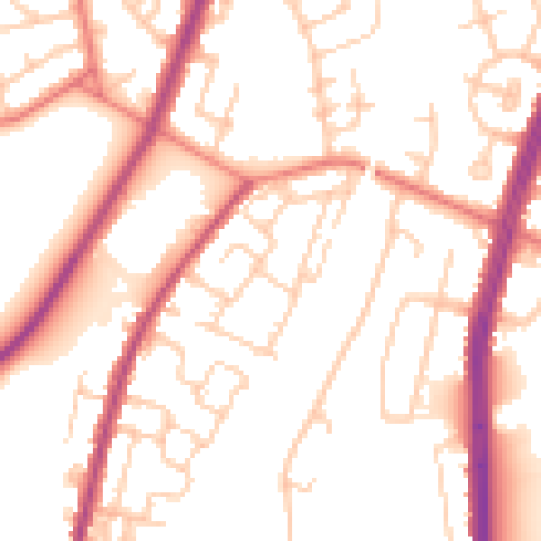 Daytime road noise heatmap for M40 0DN