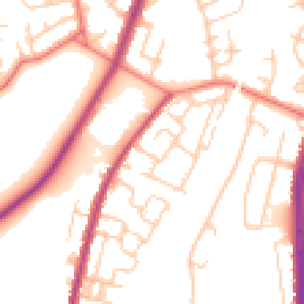 Daytime road noise heatmap for M40 0DP