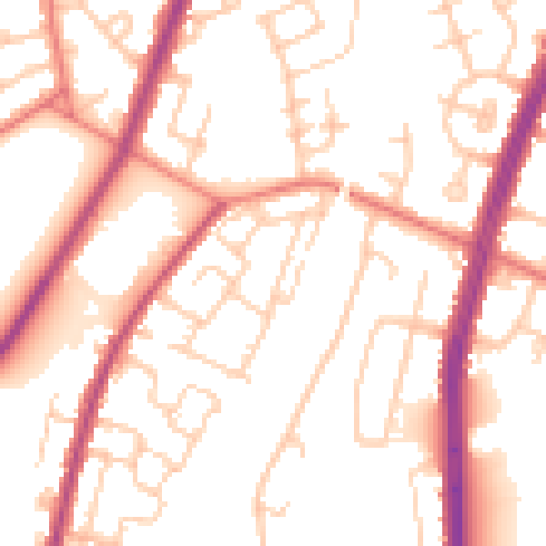 Daytime road noise heatmap for M40 0DX