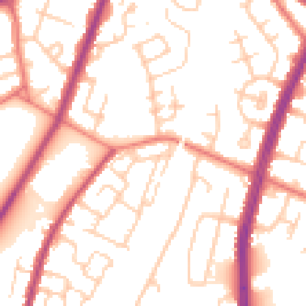 Daytime road noise heatmap for M40 0DY