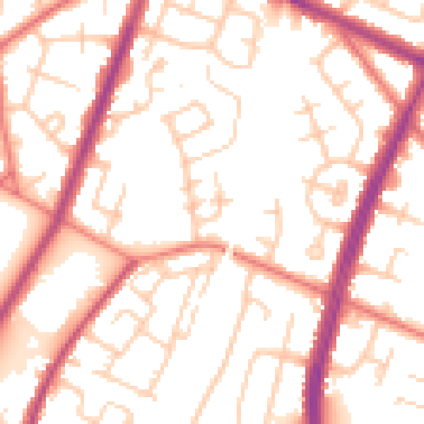 Daytime road noise heatmap for M40 0FN