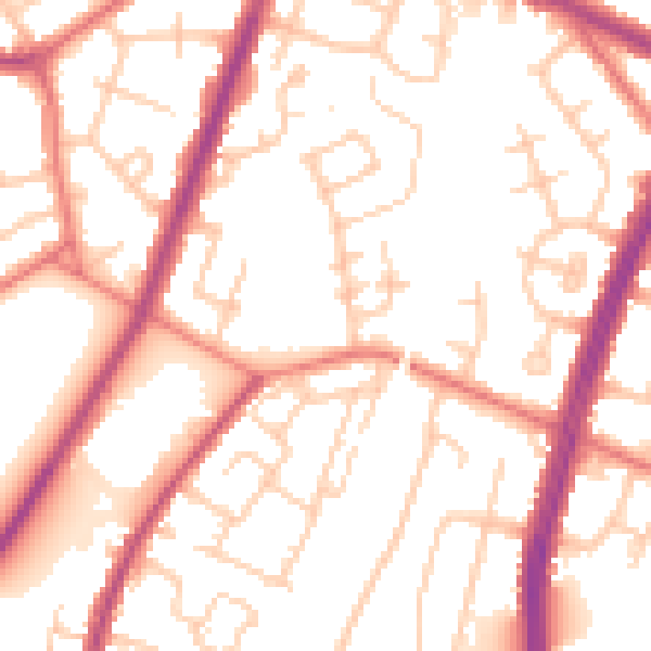 Daytime road noise heatmap for M40 0FS