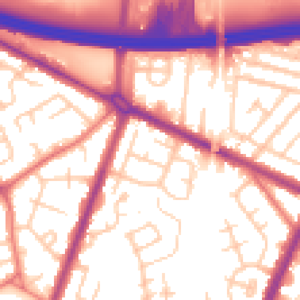 Daytime road noise heatmap for M40 0HS