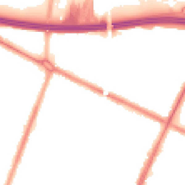 Night-time road noise heatmap for M40 0JX