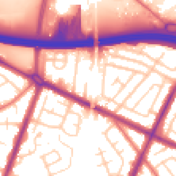 Daytime road noise heatmap for M40 0JY
