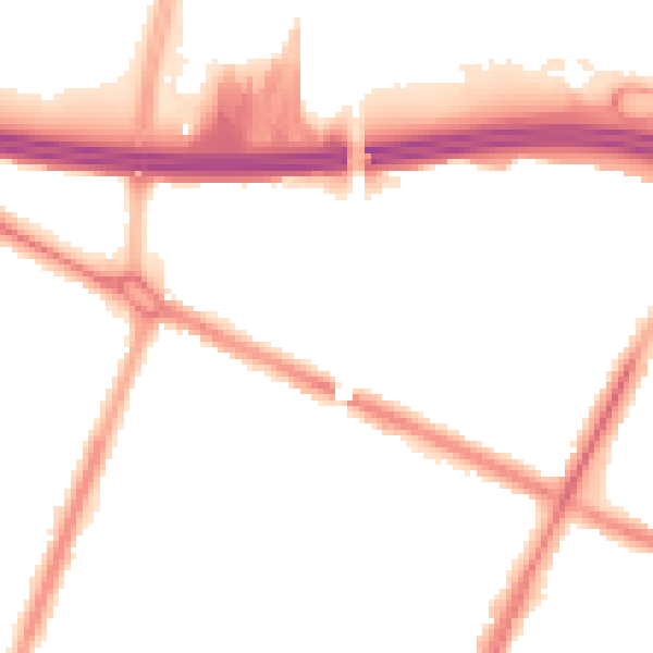 Night-time road noise heatmap for M40 0JY