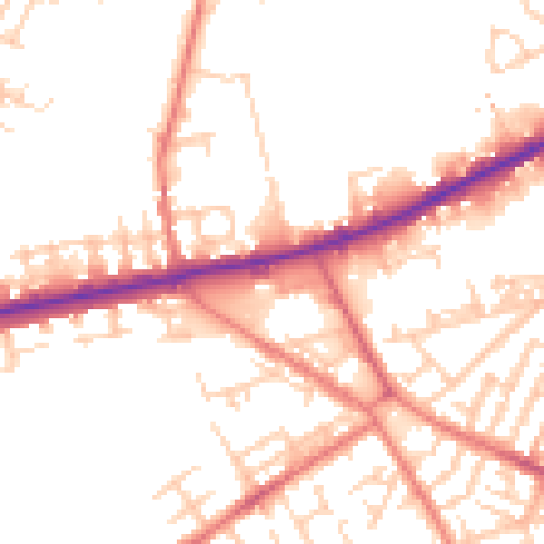 Daytime road noise heatmap for M40 1AR