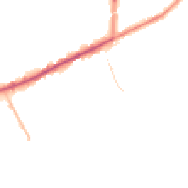Night-time road noise heatmap for M40 1DD