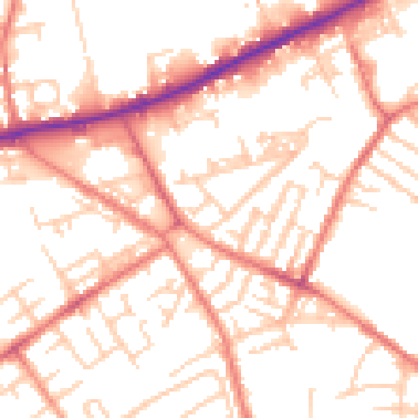 Daytime road noise heatmap for M40 1HT